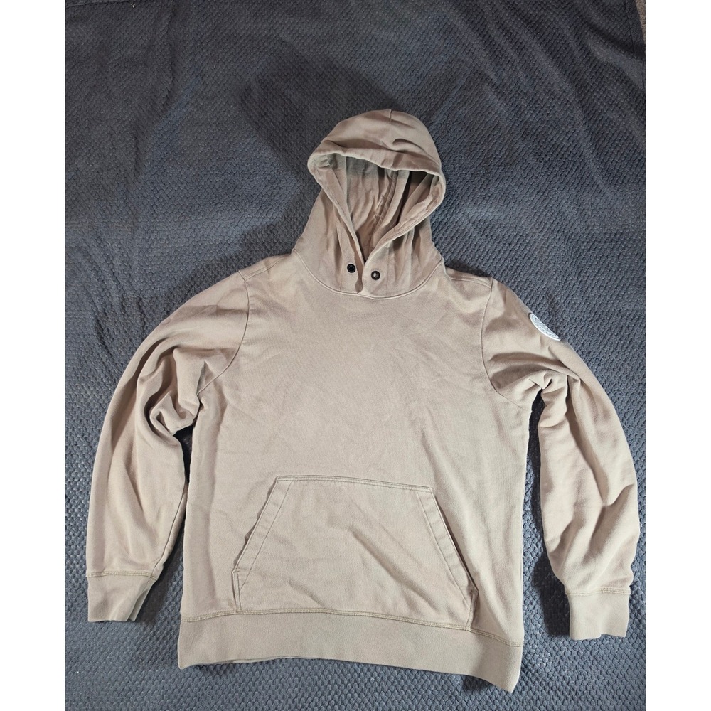 Canada Goose Huron Hoody Mens Large Tan Beige Arctic Program Disc Patch Italy
